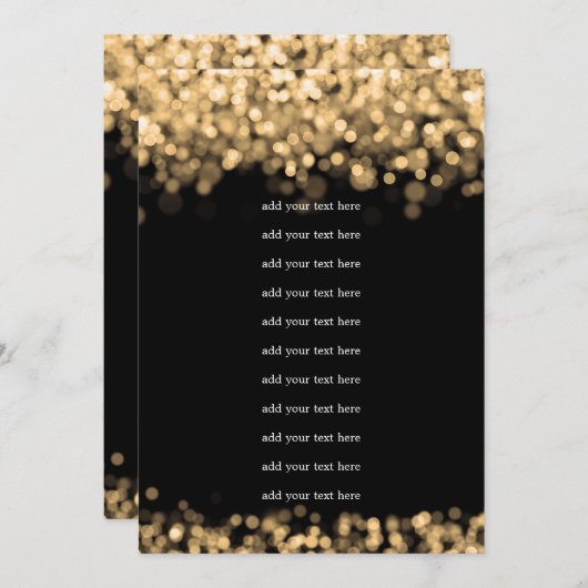 Insérer un programme de mariage avec lumières doré (Devant / Derrière)