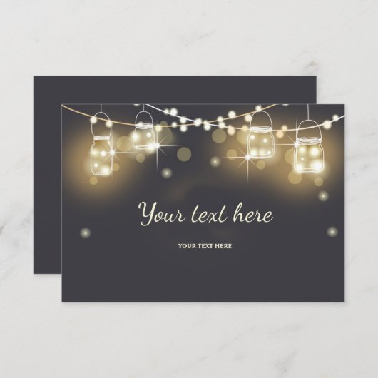 Insérer une carte Mason rustique Jars Chalk lumièr (Devant / Derrière)