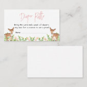 Insérez la carte à feuillards de cerfs, Floral ros (Devant / Derrière)