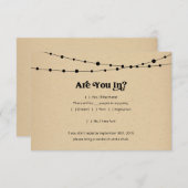 Insérez la carte de réponse d'invitation amusante  (Devant / Derrière)