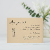 Insérez la carte de réponse d'invitation de script (Debout devant)