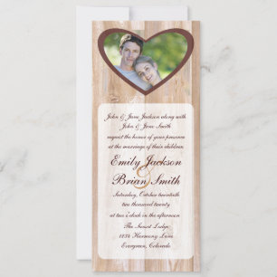 Insérez photo de coeur invitations de mariage rust