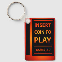 Insérez une pièce pour jouer Porte-clés Gamertag p