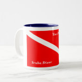 (Insérez Votre Nom) Plongeur Scuba Café Mug 1 (Devant gauche)