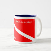 (Insérez Votre Nom) Plongeur Scuba Café Mug 1 (Devant droit)
