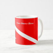 (Insérez votre nom) tasse de café de plongeur (Devant droit)