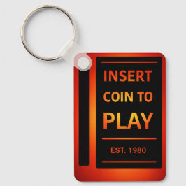 Insert Coin to Play Personalized EST Year Keychain
