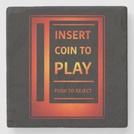 Insert Coin to Play Retro Arcade Stone Coaster Stenen Onderzetter