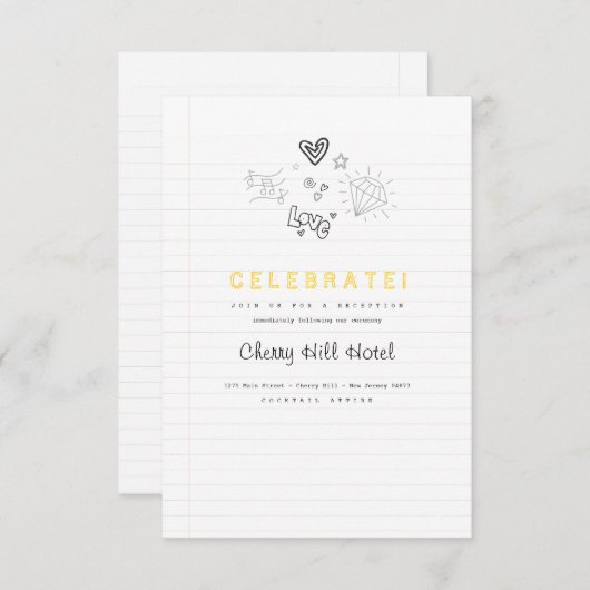 Insertion de faire-part de mariage de carnet (Devant / Derrière)