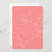 Insertion de Faire-part de mariage florales (corai (Devant / Derrière)