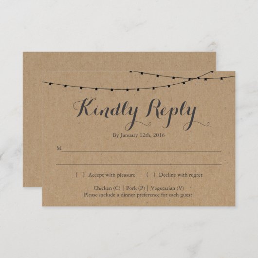 Insertion de la carte de réponse d'invitation | Ru (Devant / Derrière)