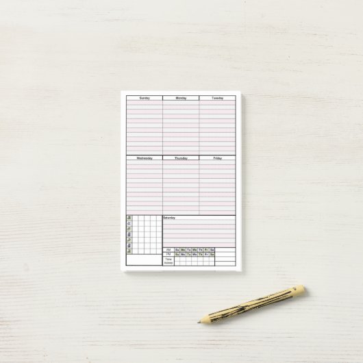 Insertion de post-it de page de planificateur (Sur un bureau)