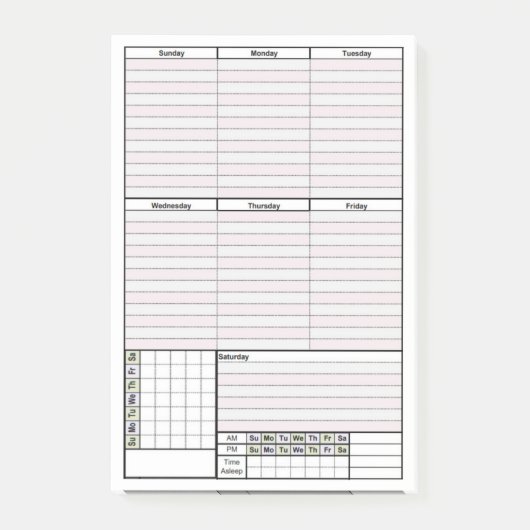 Insertion de post-it de page de planificateur (Devant)