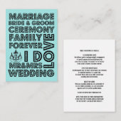 Insertions de carte Faire-part de mariage style Ve (Devant / Derrière)
