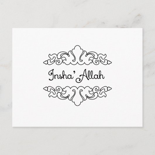 Insha'Allah Briefkaart (Voorkant)