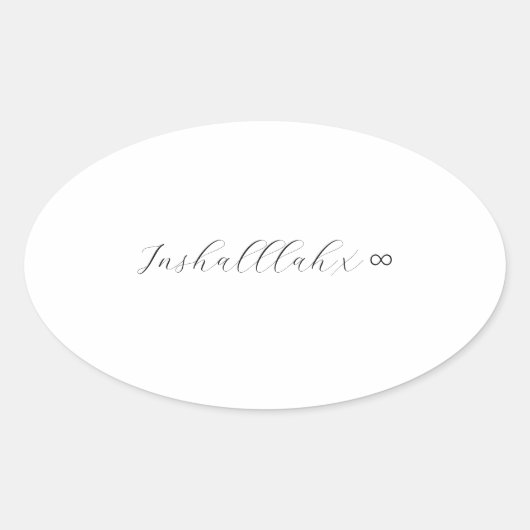 Inshallah x oneindigheid ovale sticker (Voorkant)
