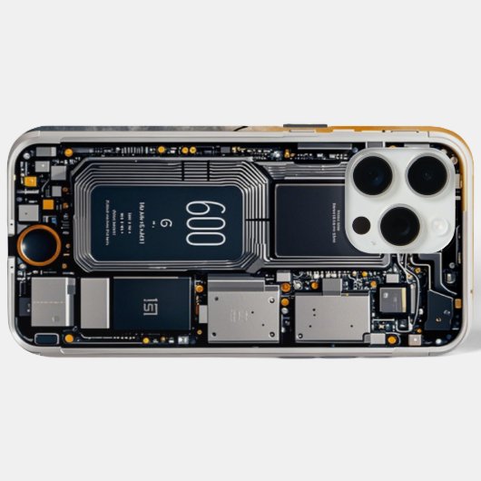 Inside iPhone Component Hoesje – futuristische tec (Achterkant (horizontaal))