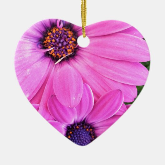 Inside of Pink Paars Gerbera Daisy Flower Natuur Keramisch Ornament (Voorkant)