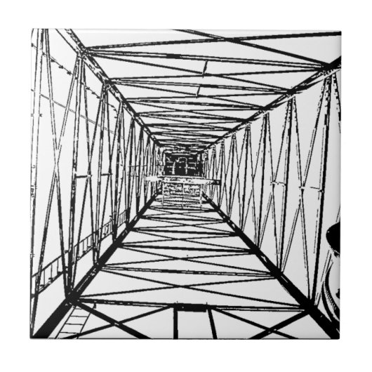 Inside Oil Drill Rig Sketch Tegeltje (Voorkant)