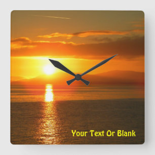 Inside Passage Sunset Vierkante Klok