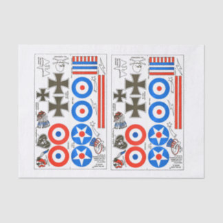 Insignaalplaat op basis van een modelvliegtuig op  tissuepapier