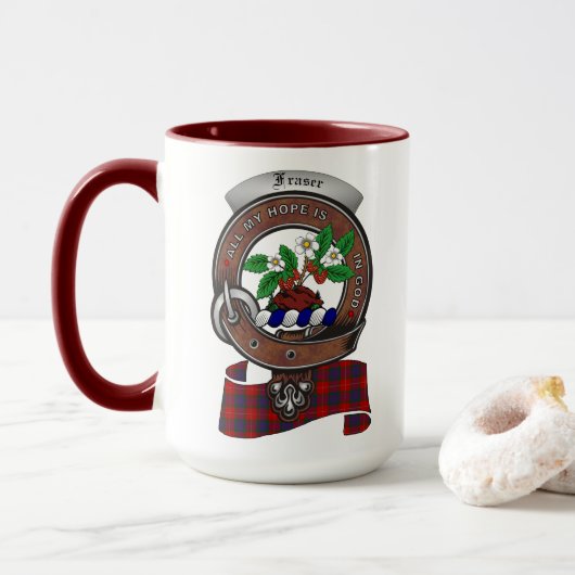Insigne de clan Fraser Combo 15oz Mug (Avec donut)