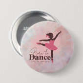 Insigne de danse né | Badge de ventilateur en rose (Devant & derrière)