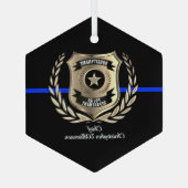 Insigne de police de la ligne bleue mince Ornement (Verso)