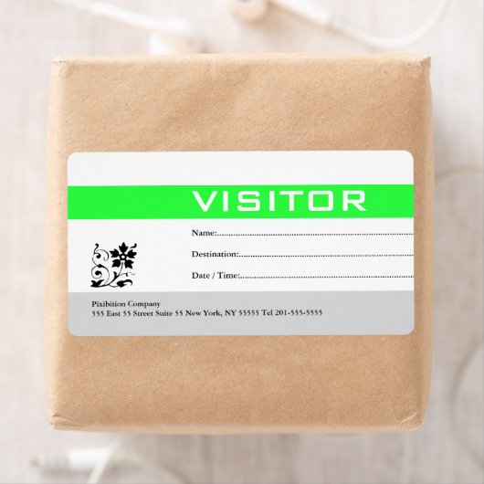 Insigne du visiteur Étiquette vert (En situation)