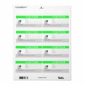 Insigne du visiteur Étiquette vert (Feuille entière)