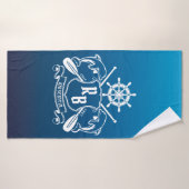 Insigne marin Les dauphins Helm Oars Bouclier naut (Serviette de bain)