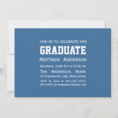 Insigne moderne Photo Graduation Invitation - Bleu (Dos)