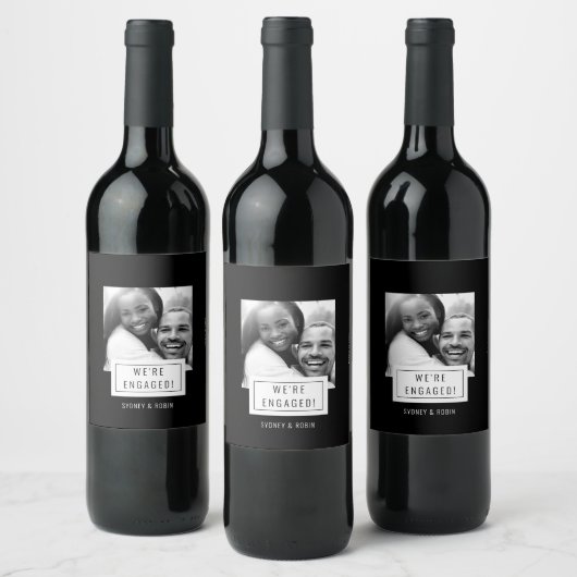 Insigne photo | FAIRE-PART FIANÇAILLES | Étiquette (Bouteilles)