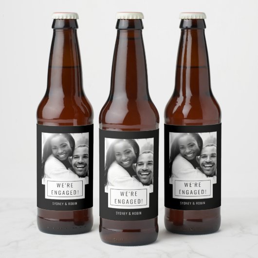 Insigne photo | FIANÇAILLES | Étiquette de bière | (Bouteilles)