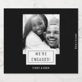 Insigne photo | FIANÇAILLES | Étiquette de bière | (Étiquettes simples)