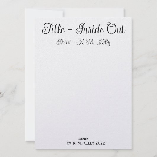 INSIT OUT - Carte d'art plat (Dos)