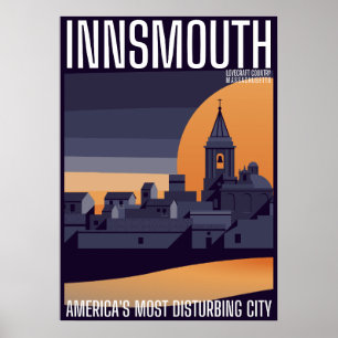 Insmouth Vintage Travel Poster Lovecraft