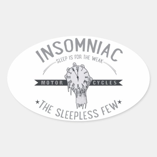 Insomniac Ovale Sticker (Voorkant)