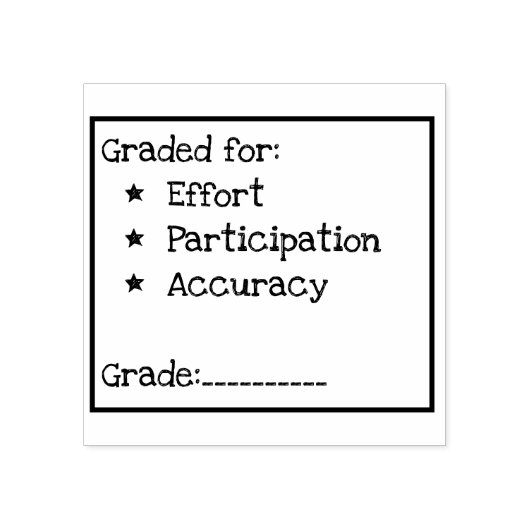 Inspanning / Deelname / Nauwkeurigheid Grading Sta Rubberstempel (Afrduk)