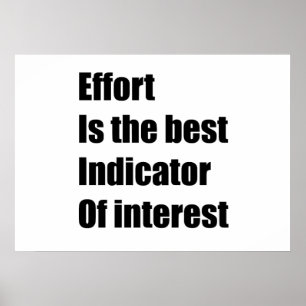 Inspanning is de beste indicator poster