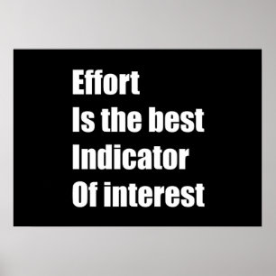 Inspanning is de beste indicator van belang poster