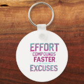 "Inspanning over excuses" Sleutelhanger (Achterkant)