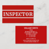 Inspecteur Carte de visite (Devant / Derrière)