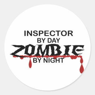 Inspecteur Zombie Ronde Sticker