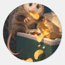 Inspectie-sticker voor opossum bij nachtelijke sna