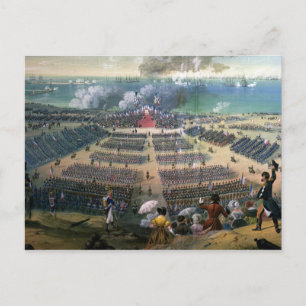 Inspectie van de troepen briefkaart