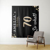 Inspiratie 70e verjaardagsfeest Zwart achtergrondd Wandkleed (In situ)