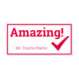 Inspiratie "Amazing!" + Rubber Stempel van leraar