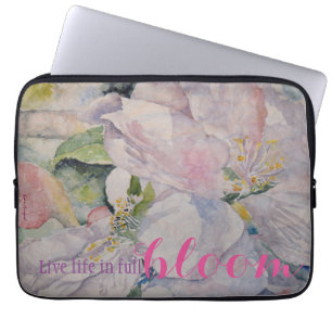 Inspiratie Citaat Floral Waterverf Art Laptop Sleeve