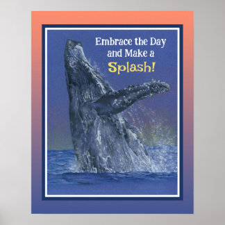Inspiratie Fun Walvisprint - Zonsondergang Rand Poster